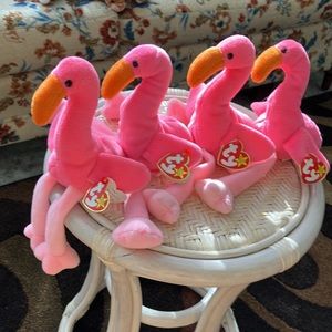 4-TY BEANIE BABIES "PINKY" THE FLAMINGO | Party Supplies | Ty Original
